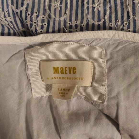 Maeve Striped Eyelet Shirt Dress - Picture 2 of 3